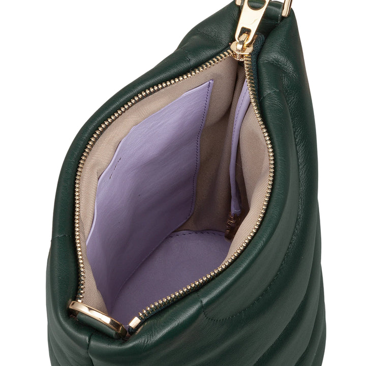 DUDU Bolso Bandolera Mujer y Bandolera Acolchada Acolchada en Piel Napa, Bolso Pequeño con Cremallera, Diseño Elegante