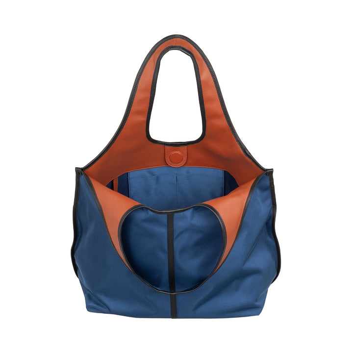DUDU Borsa Donna a Mano a Tracolla Grande in Nylon e Pelle – Shopper Leggera con Tracolla Regolabile e Chiusura Magnetica