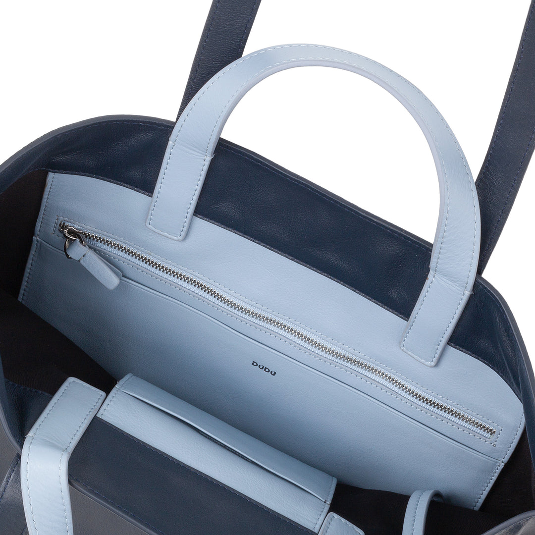DUDU Bolso Grande Suave para Mujer, Bolso Shopping Tote en Piel de Color, Doble Asa, Elegante Bolso de Hombro, Bolso Grande