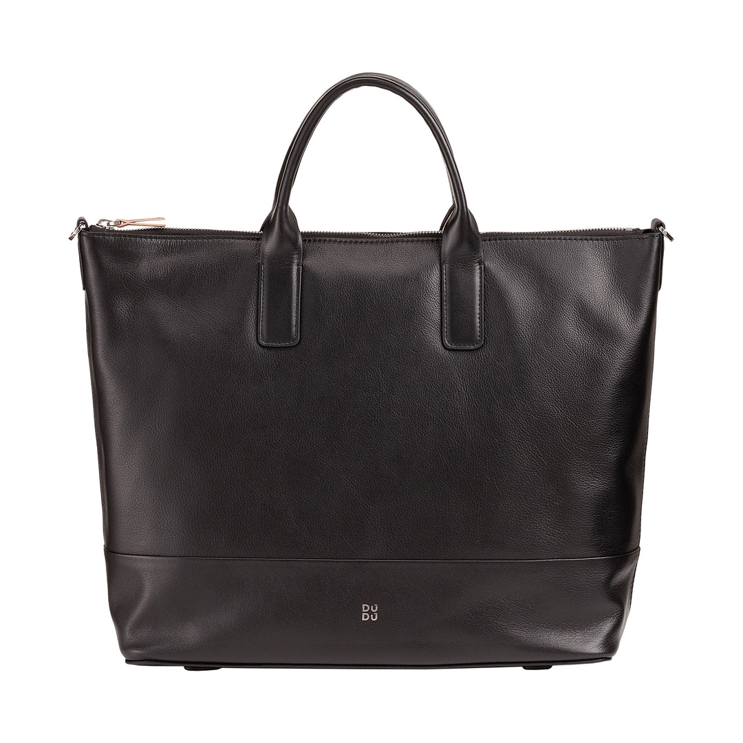 DUDU Borsa a Tracolla Spalla Elegante Donna in Vera Pelle, Borsa a Mano con Due Manici e Cerniera Zip
