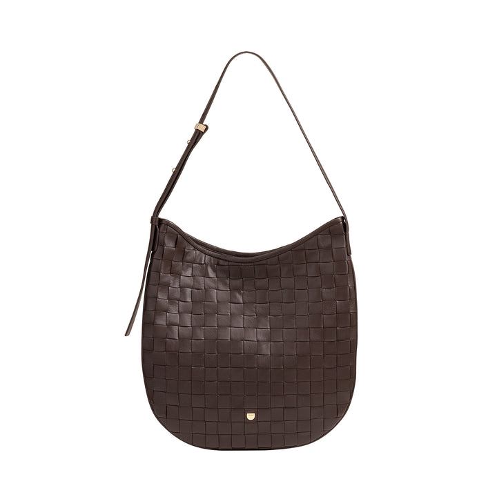 DUDU Borsa a Spalla Donna in Pelle Intrecciata – Elegante Borsa Hobo con Cerniera, Borsa a Tracolla in Vera Pelle con Manico Regolabile e Interni Capienti