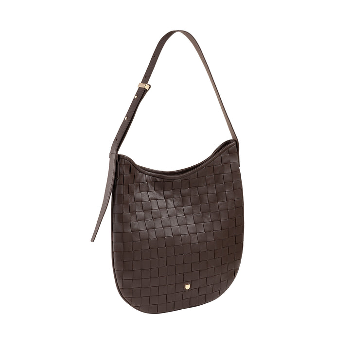 DUDU Borsa a Spalla Donna in Pelle Intrecciata – Elegante Borsa Hobo con Cerniera, Borsa a Tracolla in Vera Pelle con Manico Regolabile e Interni Capienti
