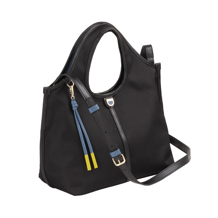 DUDU Petit Sac à Main Bandoulière pour Femme en Nylon et Cuir - Cabas Léger avec Bandoulière Ajustable et Fermeture Magnétique