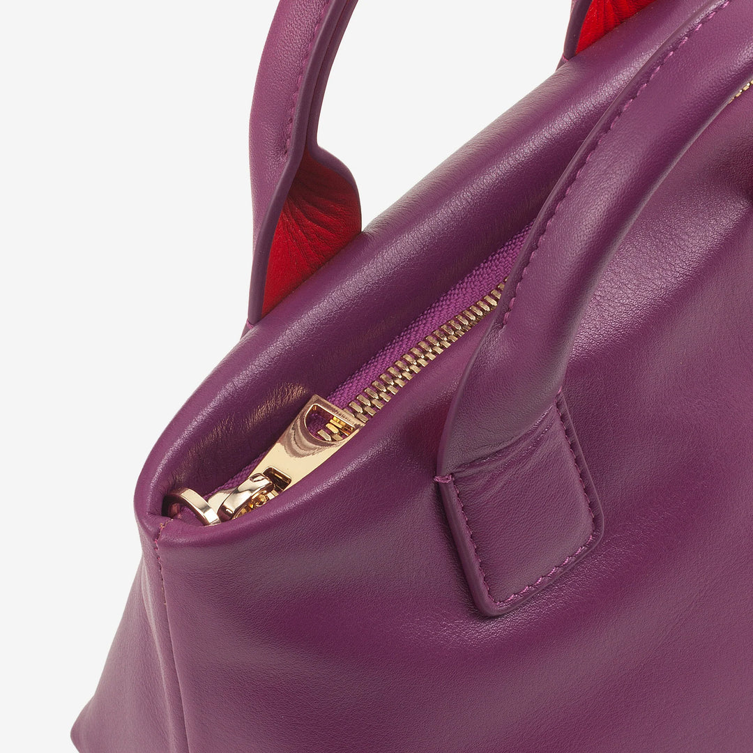 DUDU Kleine Damen-Umhängetasche aus echtem Leder, elegante Mini-Abendtasche, 22 x 13 cm, doppelte Griffe, Kettenschultergurt, Reißverschluss