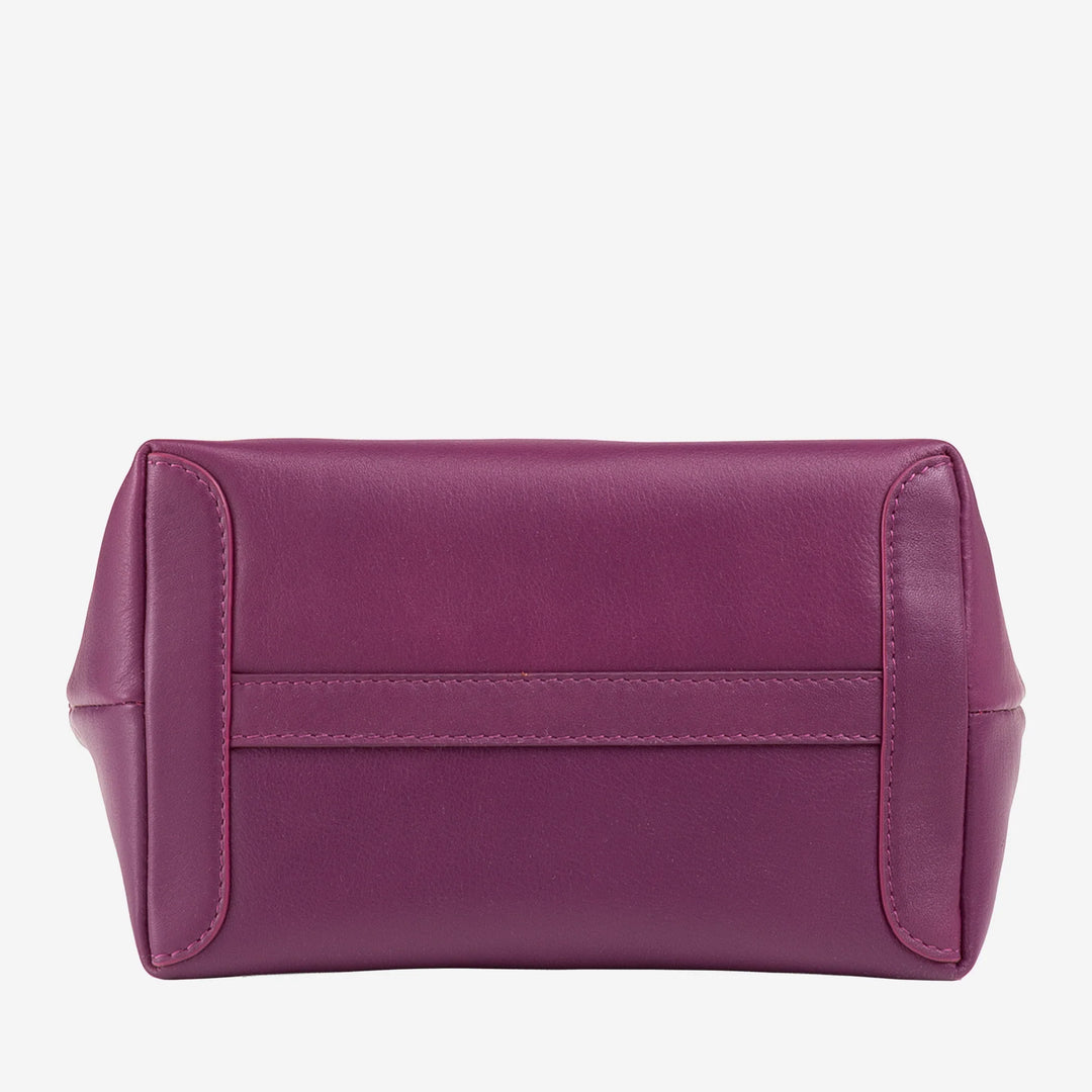 DUDU Kleine Damen-Umhängetasche aus echtem Leder, elegante Mini-Abendtasche, 22 x 13 cm, doppelte Griffe, Kettenschultergurt, Reißverschluss