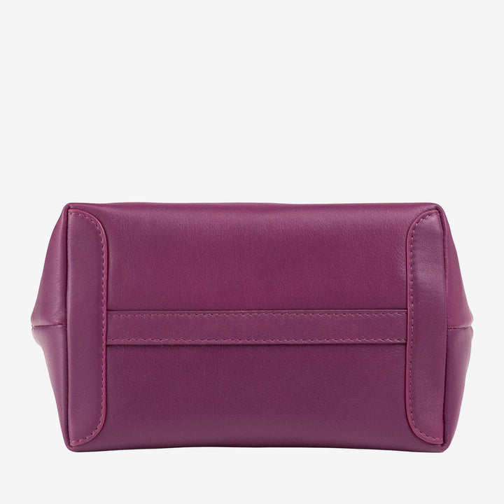 DUDU Kleine Damen-Umhängetasche aus echtem Leder, elegante Mini-Abendtasche, 22 x 13 cm, doppelte Griffe, Kettenschultergurt, Reißverschluss