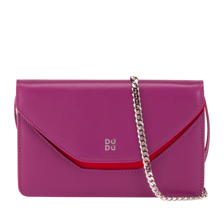 DUDU Piccola Borsa a Tracolla Spalla Donna Catena Made in Italy in Vera Pelle, Convertibile a Marsupio, Mini Borsetta a Busta