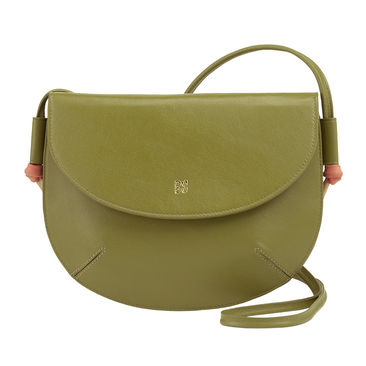 DUDU Borsa Donna a Tracolla con Patta in Vera Pelle, Piccola Borsetta a Spalla con Pattina a Bottone Magnetico, Borsa