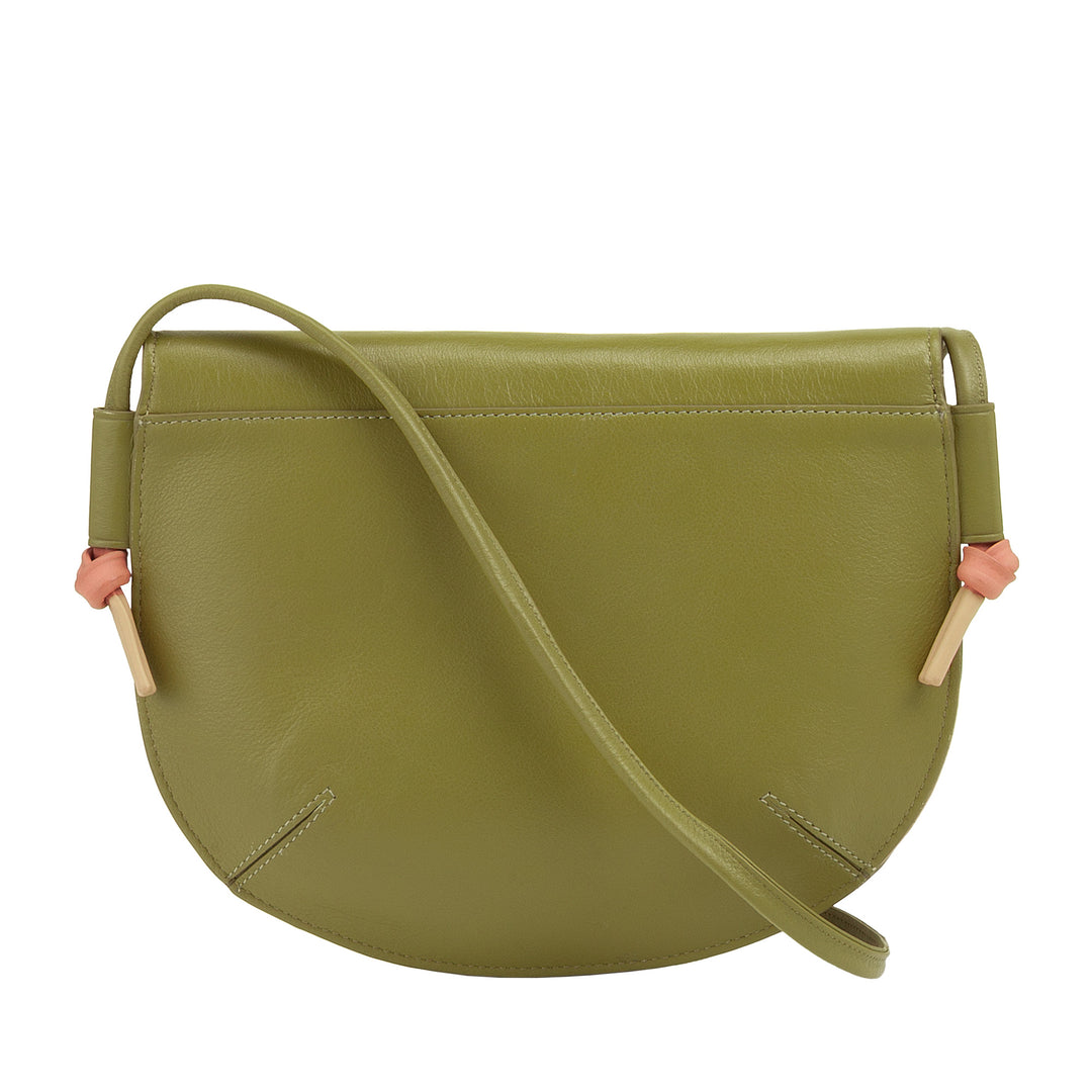 DUDU Borsa Donna a Tracolla con Patta in Vera Pelle, Piccola Borsetta a Spalla con Pattina a Bottone Magnetico, Borsa