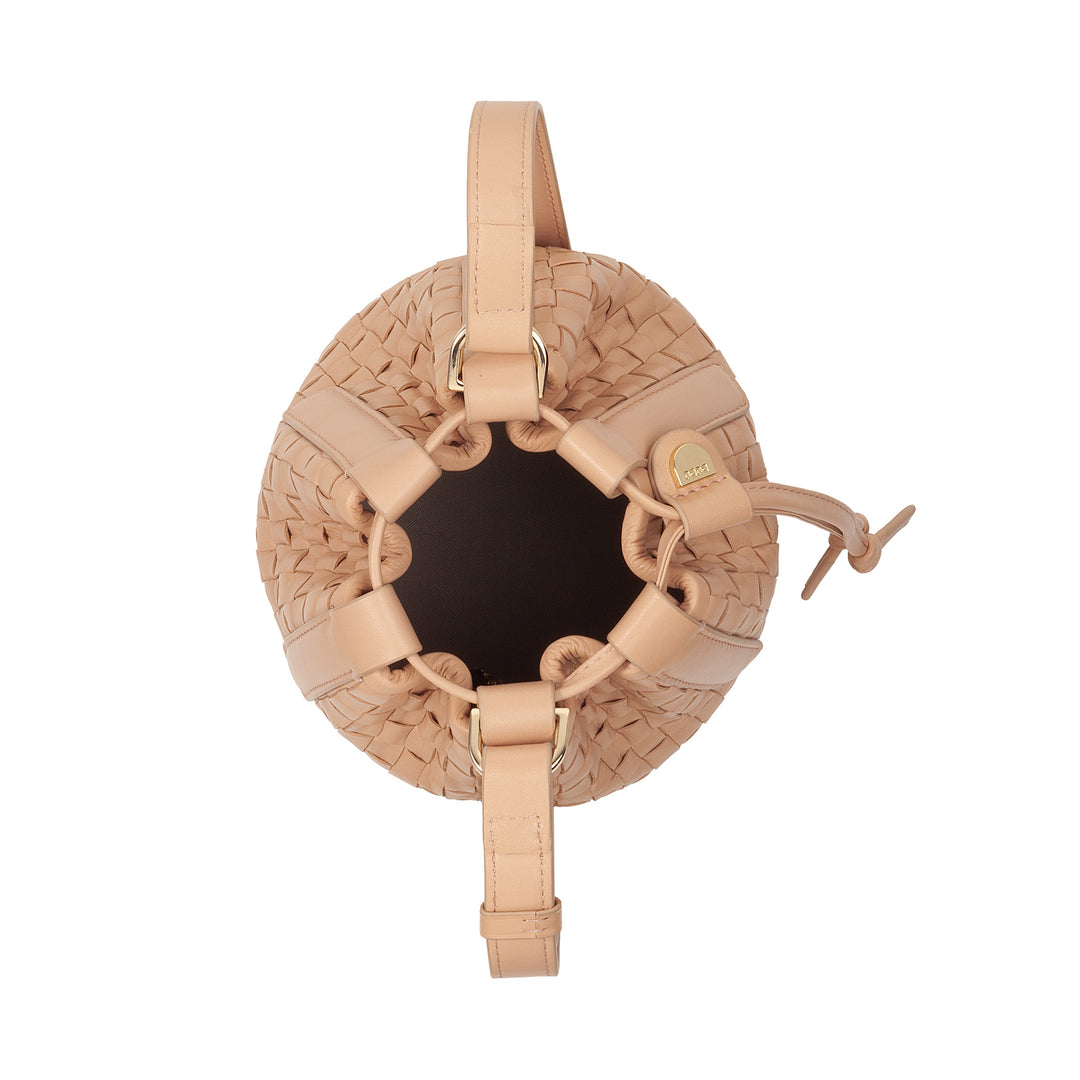 DUDU Woven Leather Bucket Bag - Small Women&