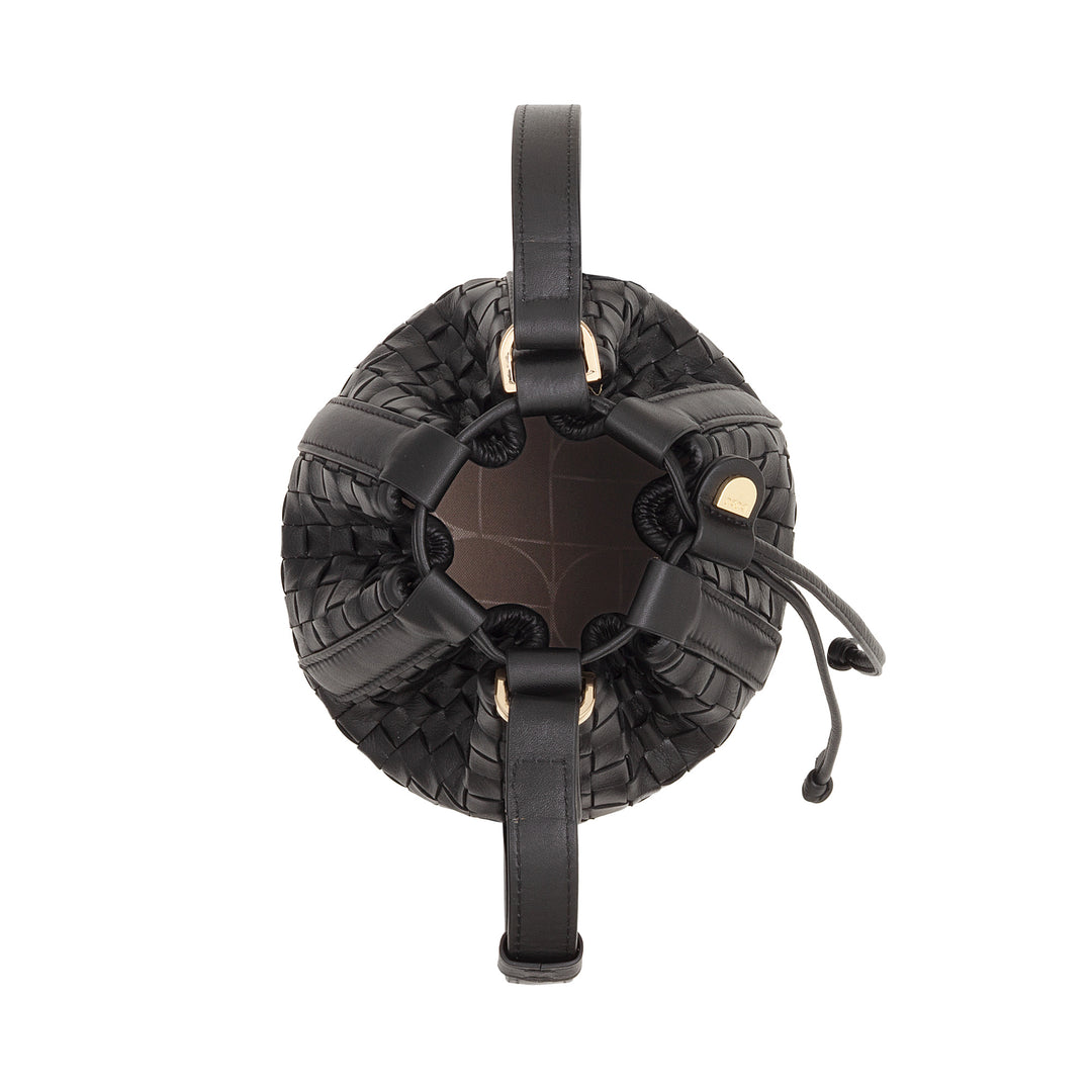 DUDU Woven Leather Bucket Bag - Small Women&