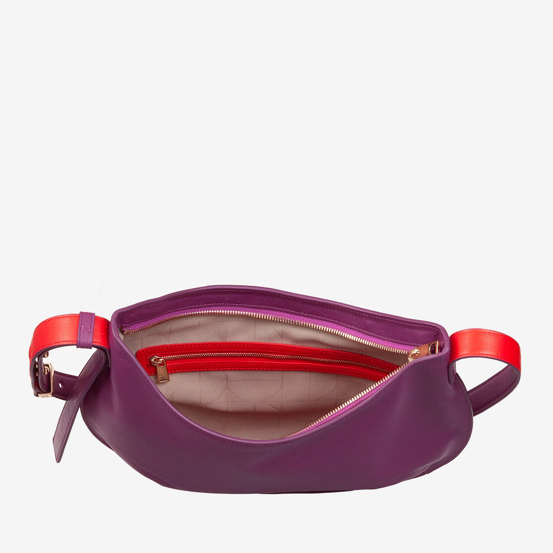 DUDU Bolso Bandolera Mediano Suave para Mujer en Piel Auténtica, Bolso Hobo con Correa Ajustable, Bolso Bandolera con Cremallera