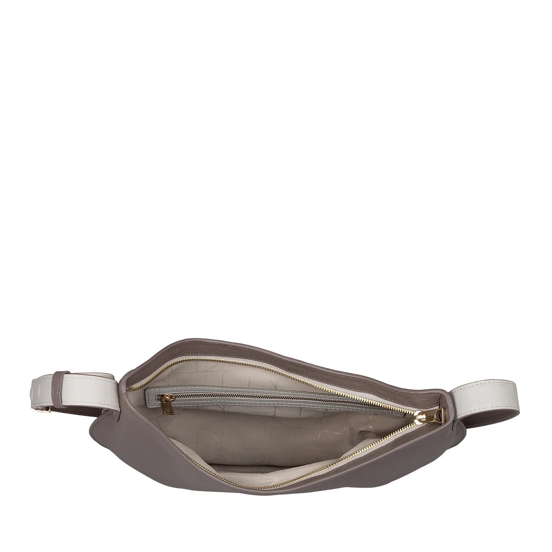 DUDU Mittelgroße weiche Umhängetasche für Damen aus echtem Leder, Hobo-Tasche mit verstellbarem Schultergurt, Umhängetasche mit Reißverschluss