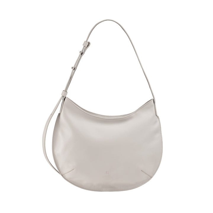 DUDU Mittelgroße weiche Umhängetasche für Damen aus echtem Leder, Hobo-Tasche mit verstellbarem Schultergurt, Umhängetasche mit Reißverschluss