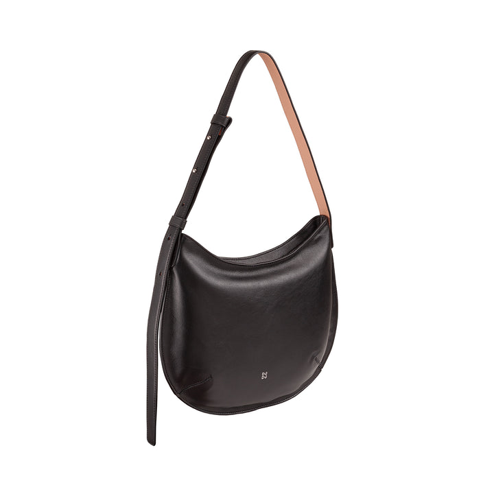 DUDUDUDU Bolso de hombro suave para mujer mediano de cuero genuino, Bolso Hobo con correa ajustable, Bolso de hombro con cremallera Zip