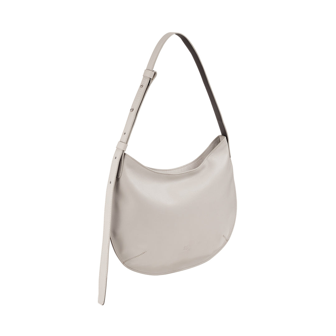 DUDU Mittelgroße weiche Umhängetasche für Damen aus echtem Leder, Hobo-Tasche mit verstellbarem Schultergurt, Umhängetasche mit Reißverschluss