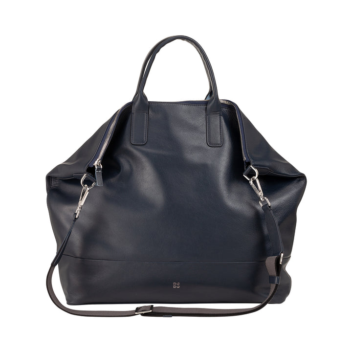 DUDU Grand Sac Femme en Cuir Souple, Grand Sac à Bandoulière avec Bandoulière Amovible, Sac à Main avec Deux Poignées et Fermeture Éclair