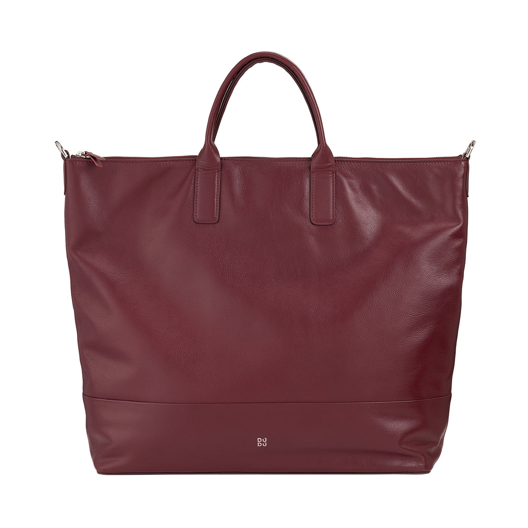 DUDU Bolso Grande de Mujer de Piel Suave, Bolso Bandolera Grande con Correa Desmontable, Bolso de Mano con Dos Asas y Cierre de Cremallera