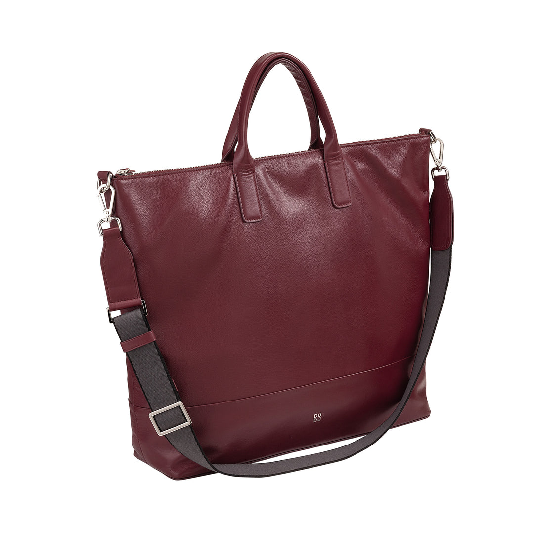 DUDU Bolso Grande de Mujer de Piel Suave, Bolso Bandolera Grande con Correa Desmontable, Bolso de Mano con Dos Asas y Cierre de Cremallera