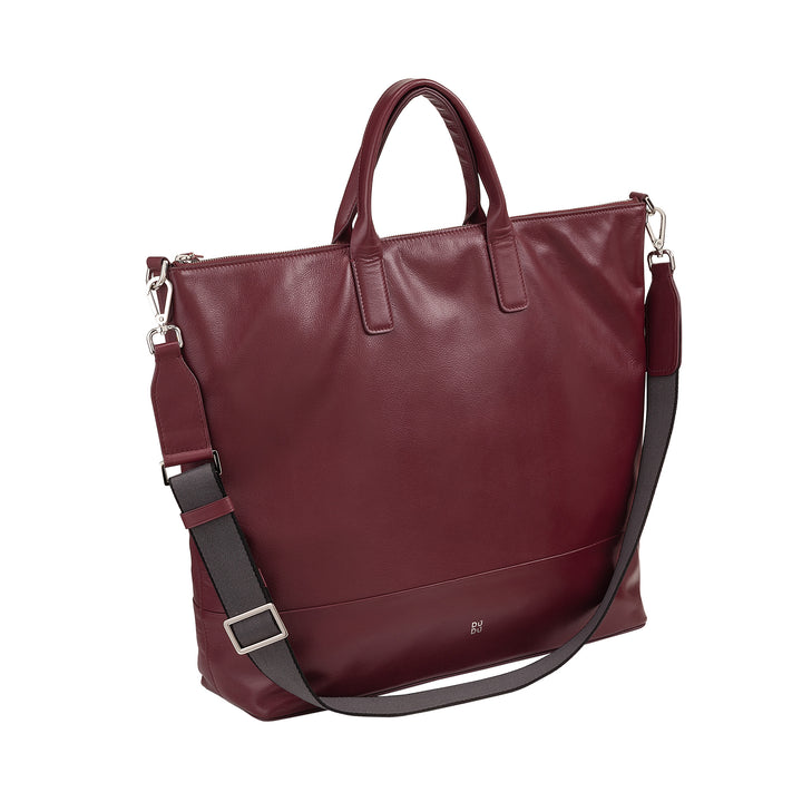 DUDU Bolso Grande de Mujer de Piel Suave, Bolso Bandolera Grande con Correa Desmontable, Bolso de Mano con Dos Asas y Cierre de Cremallera