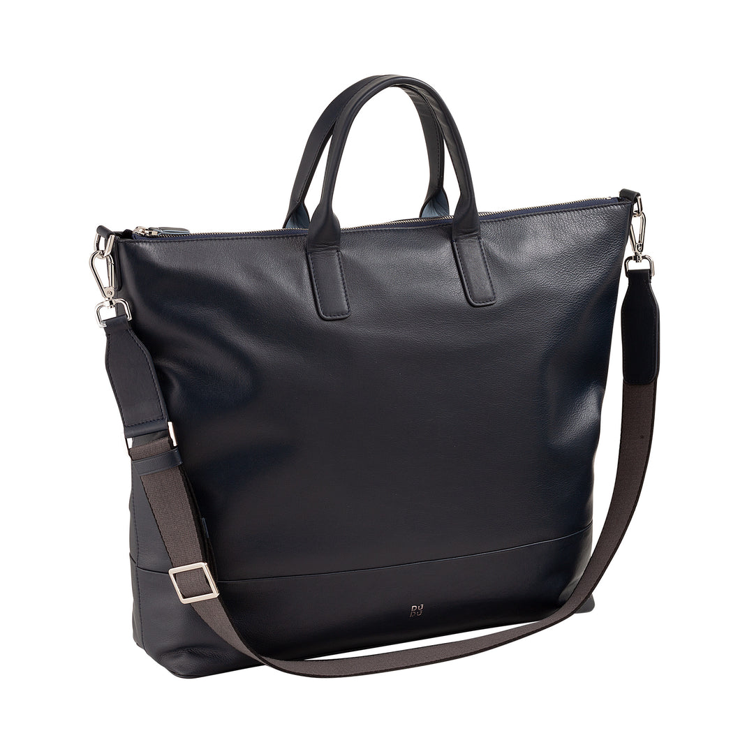 DUDU Grand Sac Femme en Cuir Souple, Grand Sac à Bandoulière avec Bandoulière Amovible, Sac à Main avec Deux Poignées et Fermeture Éclair