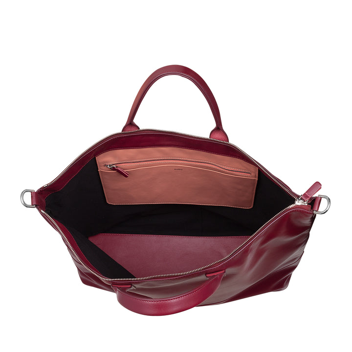 DUDU Bolso Grande de Mujer de Piel Suave, Bolso Bandolera Grande con Correa Desmontable, Bolso de Mano con Dos Asas y Cierre de Cremallera