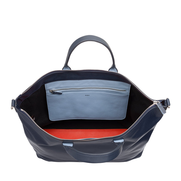 DUDU Grand Sac Femme en Cuir Souple, Grand Sac à Bandoulière avec Bandoulière Amovible, Sac à Main avec Deux Poignées et Fermeture Éclair