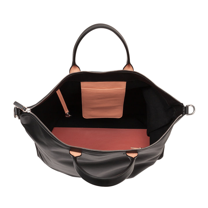 DUDU Borsa Donna Grande Morbida in Pelle, Borsa a Tracolla Capiente con Cinghia Staccabile, Borsa a Mano con Due Manici e Chiusura Zip