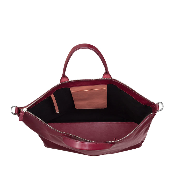 DUDU Bolso Grande de Mujer de Piel Suave, Bolso Bandolera Grande con Correa Desmontable, Bolso de Mano con Dos Asas y Cierre de Cremallera