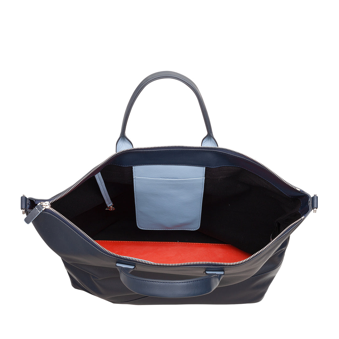 DUDU Grand Sac Femme en Cuir Souple, Grand Sac à Bandoulière avec Bandoulière Amovible, Sac à Main avec Deux Poignées et Fermeture Éclair