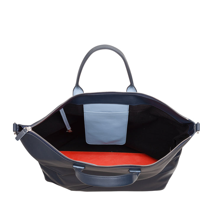 DUDU Grand Sac Femme en Cuir Souple, Grand Sac à Bandoulière avec Bandoulière Amovible, Sac à Main avec Deux Poignées et Fermeture Éclair