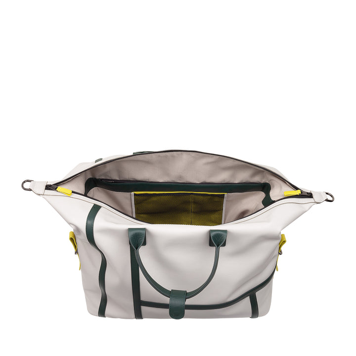 DUDU Leather Tennis Gym Duffel Bag, 28 Litres, Limited Edition, Detachable Shoulder Strap, Zip Closure, Weekender for Travel, Leather Sports Bag