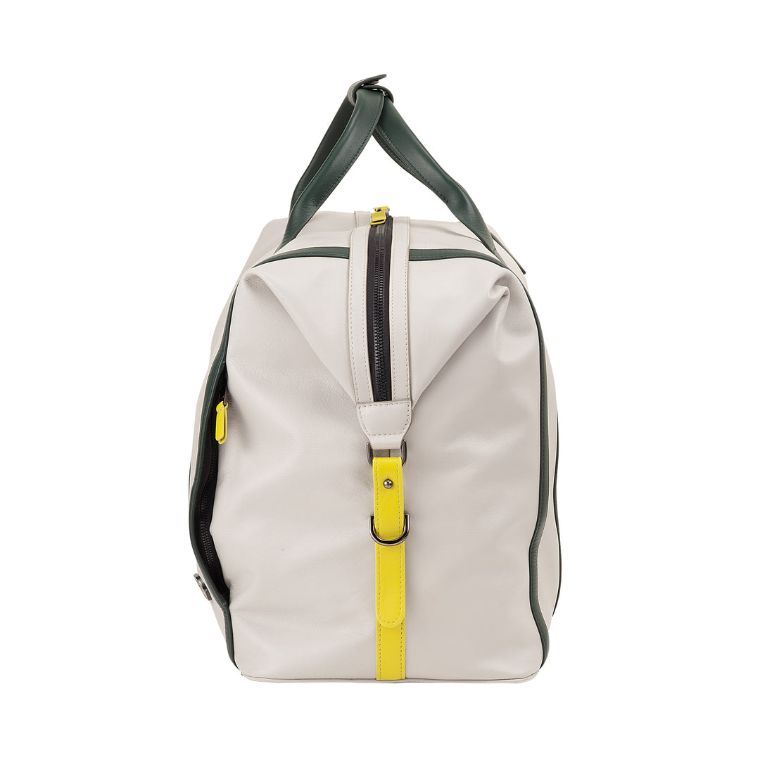 DUDU Leather Tennis Gym Duffel Bag, 28 Litres, Limited Edition, Detachable Shoulder Strap, Zip Closure, Weekender for Travel, Leather Sports Bag