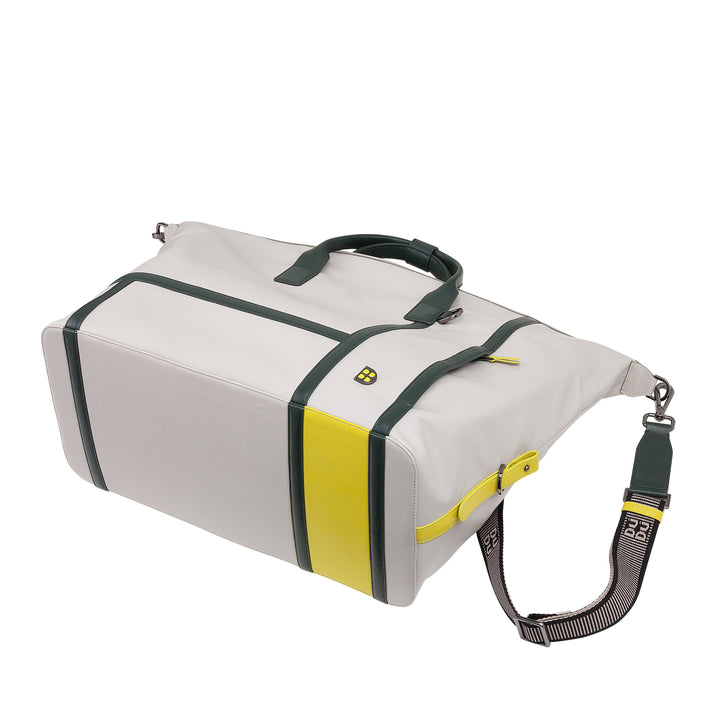 DUDU Leather Tennis Gym Duffel Bag, 28 Litres, Limited Edition, Detachable Shoulder Strap, Zip Closure, Weekender for Travel, Leather Sports Bag