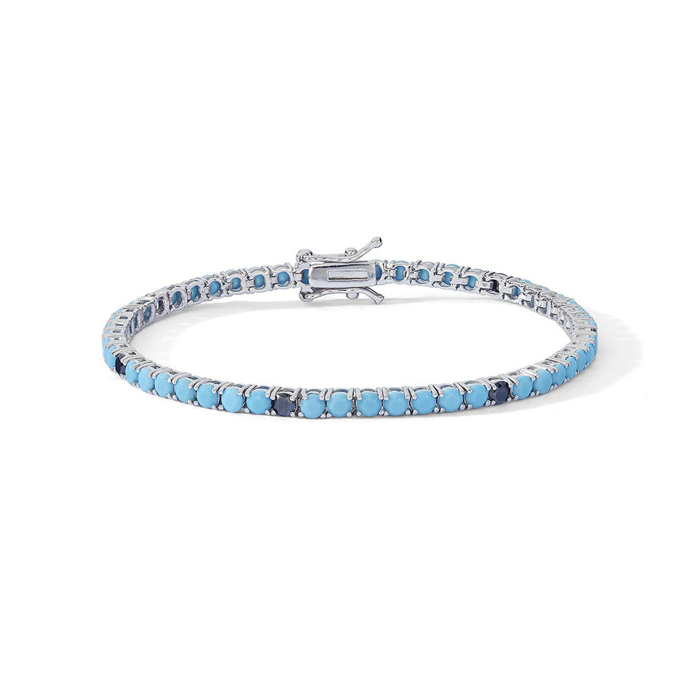 Comete Silver Tennis Bracelet 925 UBR 1251 M18 turquoise zirconi turquoise