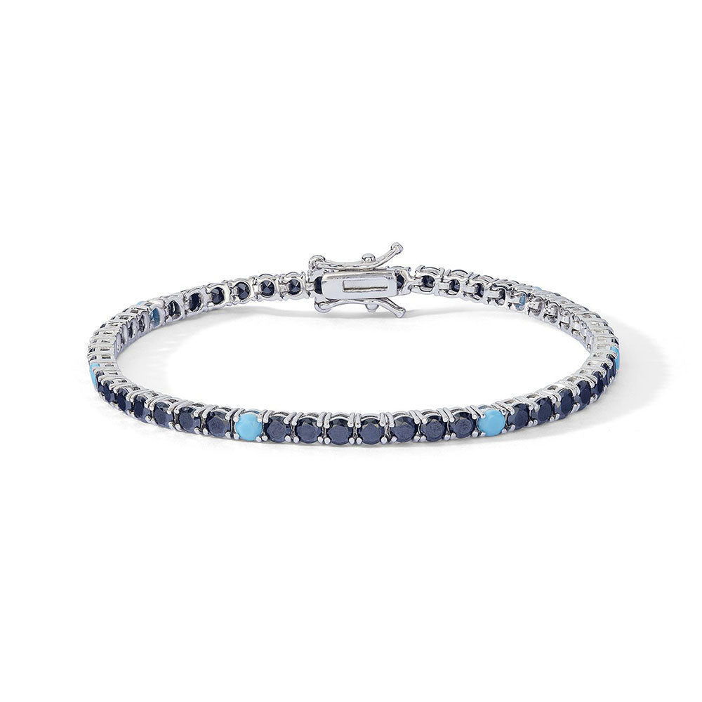 Comete Silver Tennis Bracelet 925 Turquoise Zirkoni UBR 1253 M18