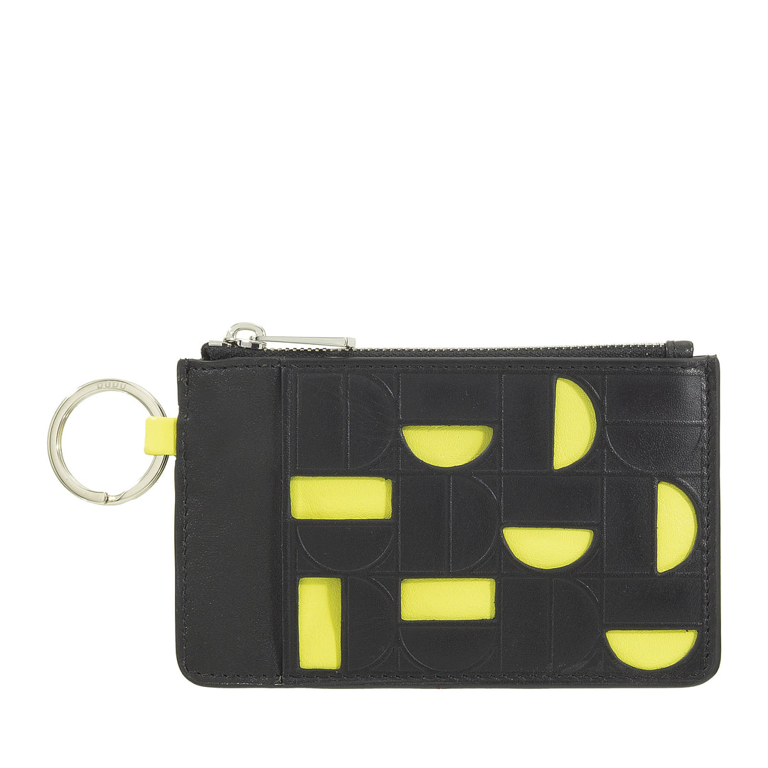 DUDU Bustina Portachiavi in Pelle con Cerniera – Astuccio Compatto con Anelli Portachiavi, Zip e Scomparti per Chiavi, Monete e Carte