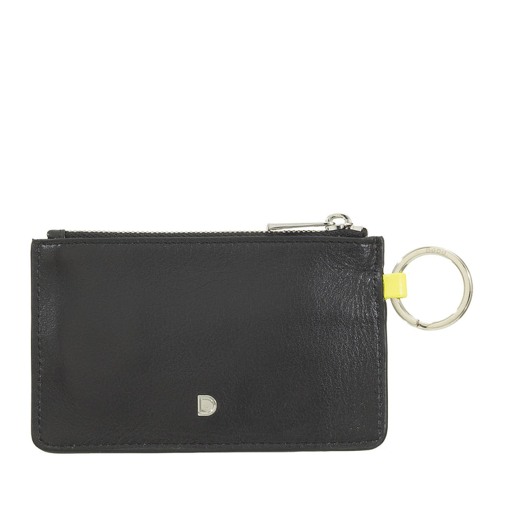 DUDU Bustina Portachiavi in Pelle con Cerniera – Astuccio Compatto con Anelli Portachiavi, Zip e Scomparti per Chiavi, Monete e Carte