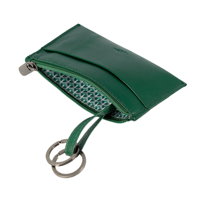 Porte-clés et porte-monnaie Nuvola Pelle dans une pochette en cuir Nappa véritable avec fermeture éclair et 2 anneaux pour clés