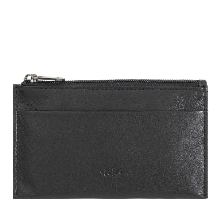 Nuvola Pelle Portachiavi e Portamonete in Vera Pelle Nappa Bustina Astuccio con Zip e 2 anelli per le chiavi