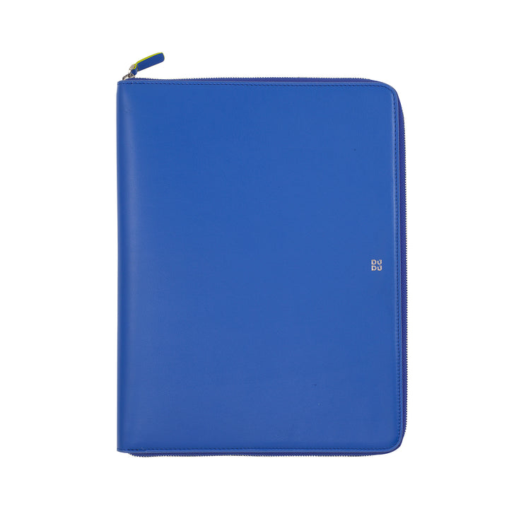 DUDU A4 Leather Document Folder Office Clipboard Multicolored iPad Tablet Folder with Zip
