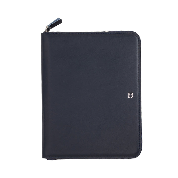DUDU Genuine Leather A5 Document Folder for Men and Women, iPad Mini Tablet Holder, Clipboard, Organizer for A5 Notebooks