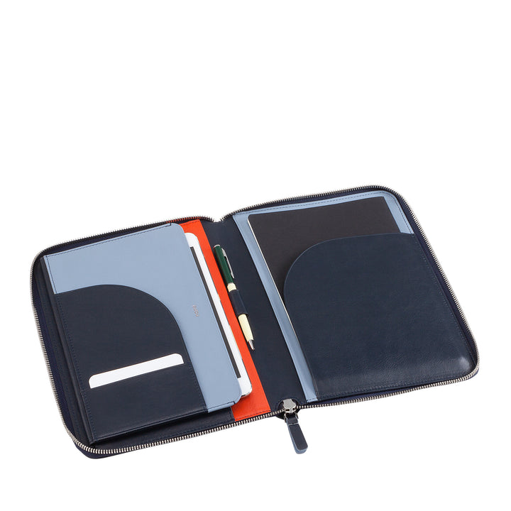 DUDU Genuine Leather A5 Document Folder for Men and Women, iPad Mini Tablet Holder, Clipboard, Organizer for A5 Notebooks