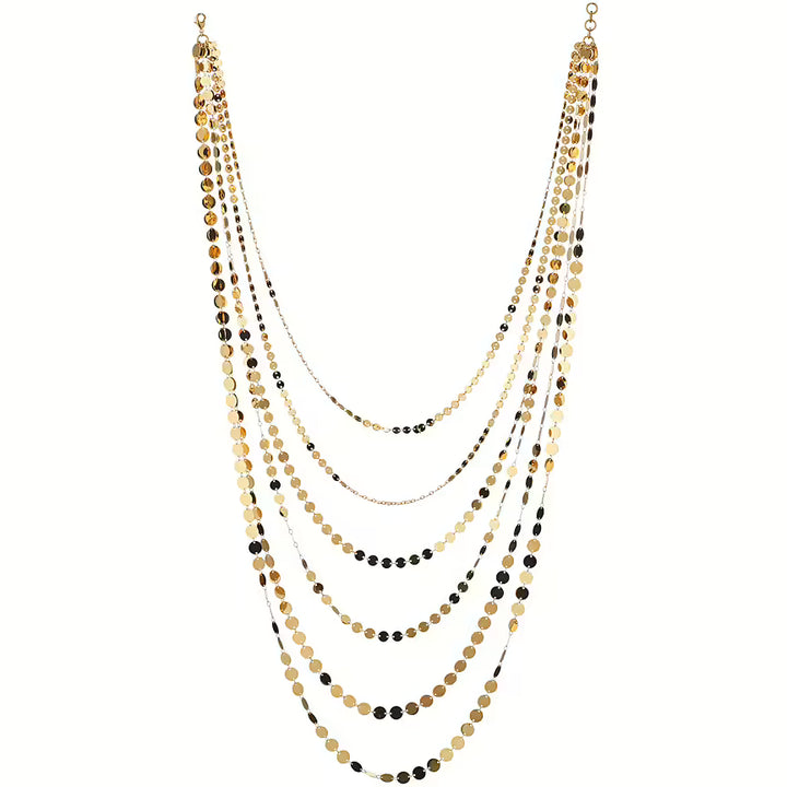Collier multirangs Sovrani Mimosa bronze PVD finition or jaune J6633