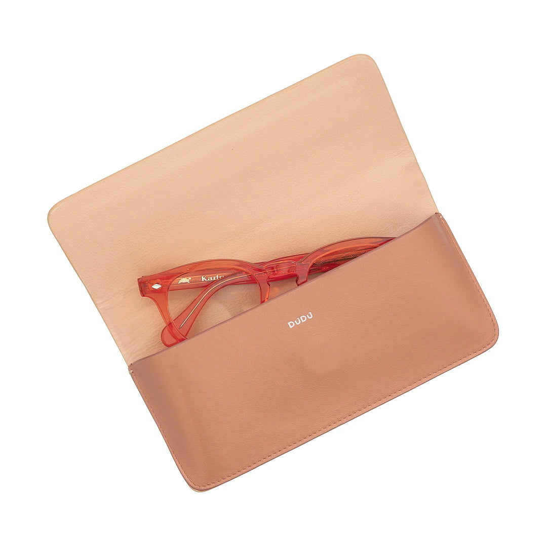 DUDU Estuche para Gafas y Gafas de Sol en Suave Cuero Genuino con Cierre Magnético, Colorido Estuche para Gafas