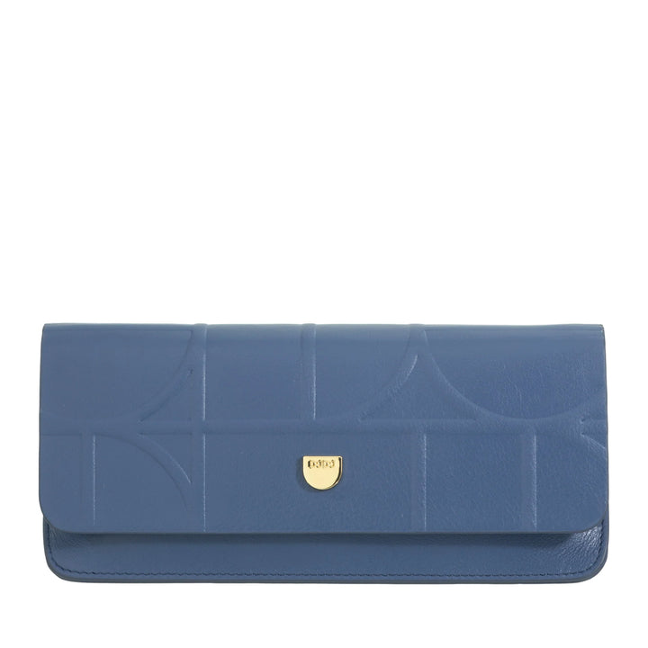 DUDU Printed Soft Genuine Leather Eyeglasses and Sunglasses Case with Magnetic Closure, Two-Tone Glasses Case