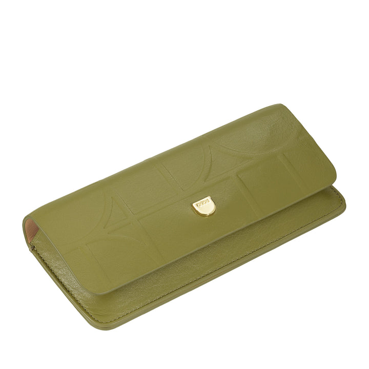 DUDU Estuche para gafas y gafas de sol de cuero genuino suave estampado con cierre magnético, estuche para gafas de dos tonos