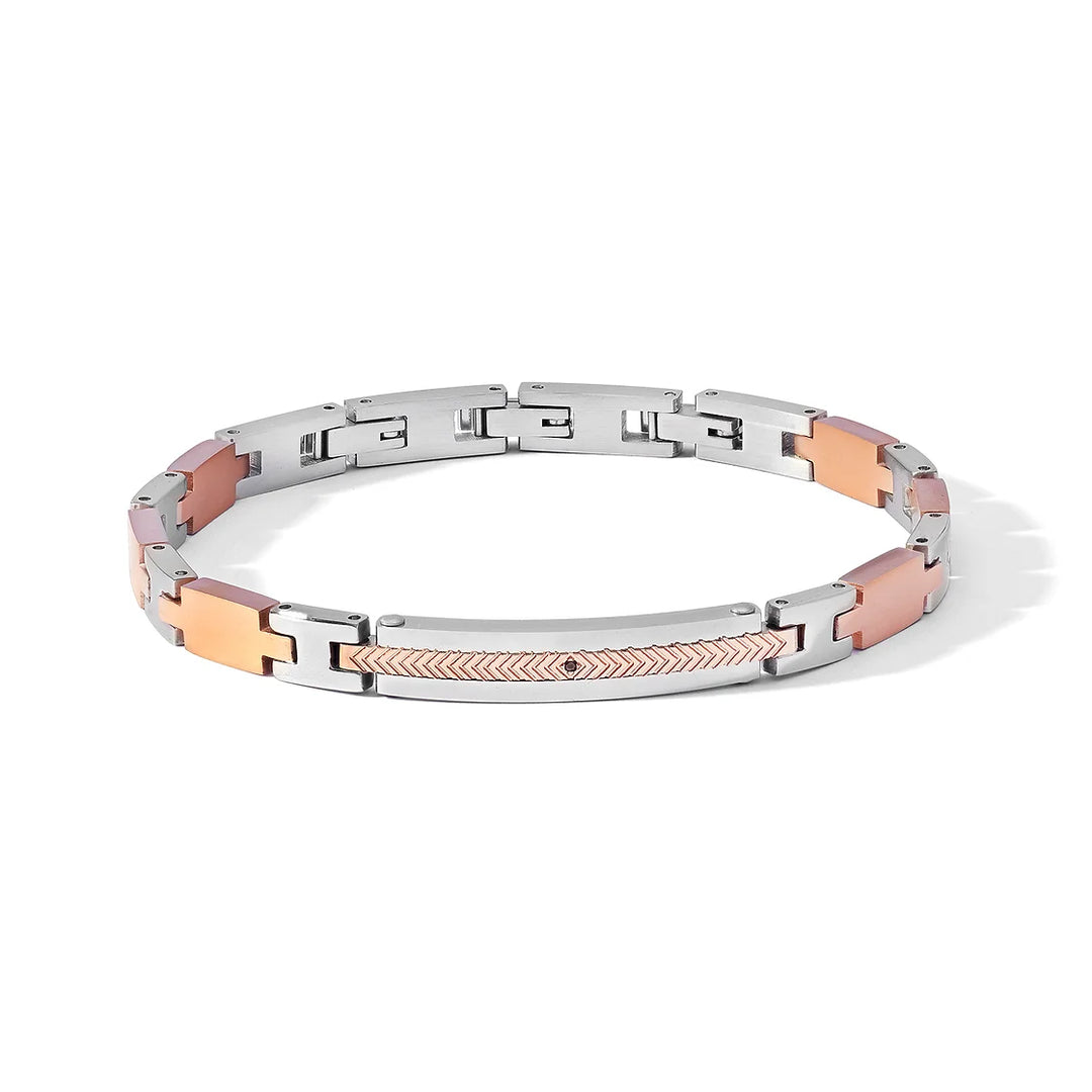 Comete armband wordt geconfronteerd met stalen afwerkingen PVD Gold Pink Zirkon UBR 1181