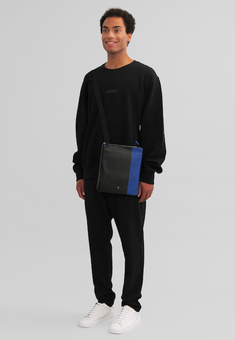 DUDU Sac à Bandoulière en Cuir pour Homme avec Fermeture Éclair, Sac à Bandoulière Design Compact en Cuir Véritable Coloré et Bandoulière Réglable