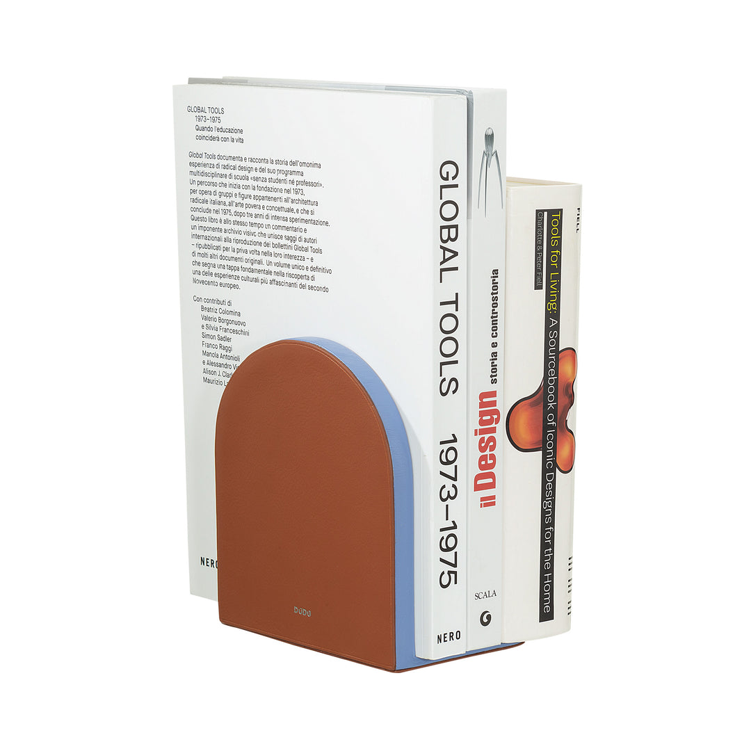 DUDU Dekorative Design-Buchstütze, Buchstützen mit farbigem Echtlederbezug, für Heimregale und Büroschreibtische